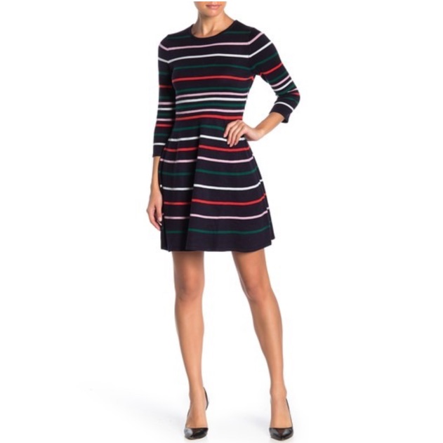 Vince Camuto Striped Ottoman Sweater Dress Petite Xl